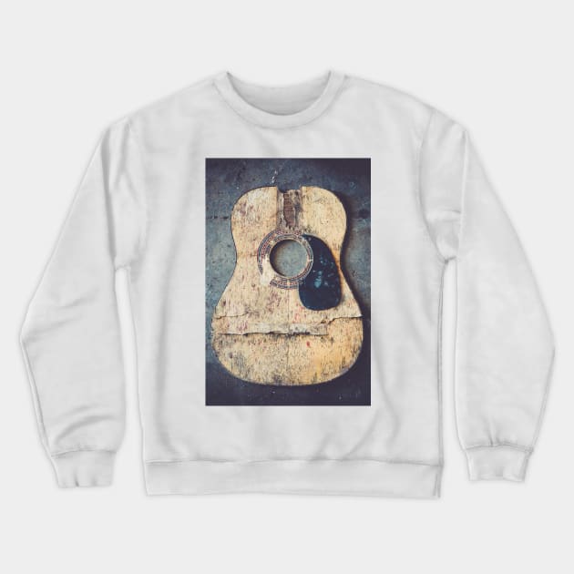 Broken acoustic guitar Crewneck Sweatshirt by Juhku